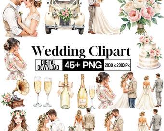 Boho Wedding Clipart PNG Bundle, Bohemian Floral Pampas Grass Illustration, Rustic Wedding Graphics, Bridal Shower Element, Digital Download