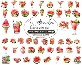 200+ Watermelon Clipart  Bundle, Summer Fruit Png, Watermelon Slice Illustrations, Fruit Sublimation Png, Juicy Fruit Png, Digital Download