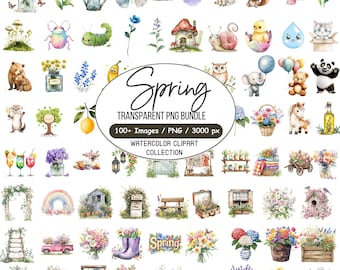 100+ Spring Clipart Png Bundle, Cute Spring Animals Png, Spring Flowers Images, Cute Garden PNG, Spring Stickers, Digital Download