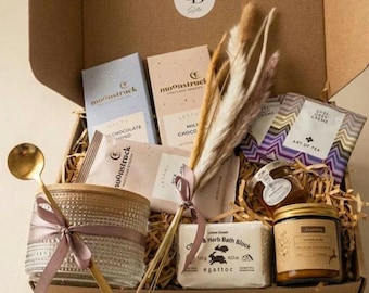 Coffret cadeau câlin | Thé de luxe, chocolat, service de bougies