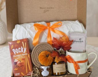 Presentask för Thanksgiving till henne, presentkorg till hösten, present till värdinna, present till väninna, mysigt höstpaket för vård, tackpresent
