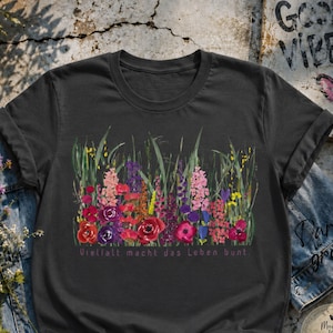 Blumen Shirt für Damen Linkspolitisch EkelhAFD Statement Shirt für Sie Fck AUFD Demonstration Demonstration Tee FCK NZS