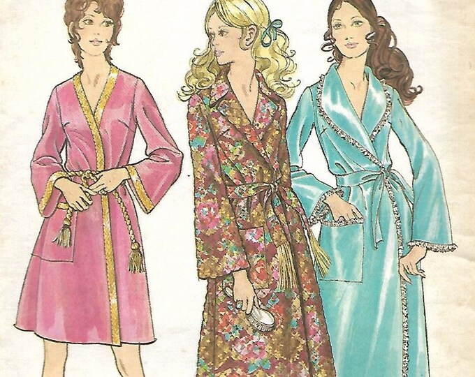 Robe Pattern, Butterick 5997, Misses Size 16, Bathrobe, Beach Cover ...