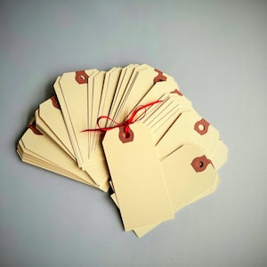 Manila Paper Tags, Set of 50, Gift Tags, Price Labels, Size 3 Hang Tags, 3 3/4" x 1 7/8", Journals, Stamping, Paper Ephemera, Scrapbooking