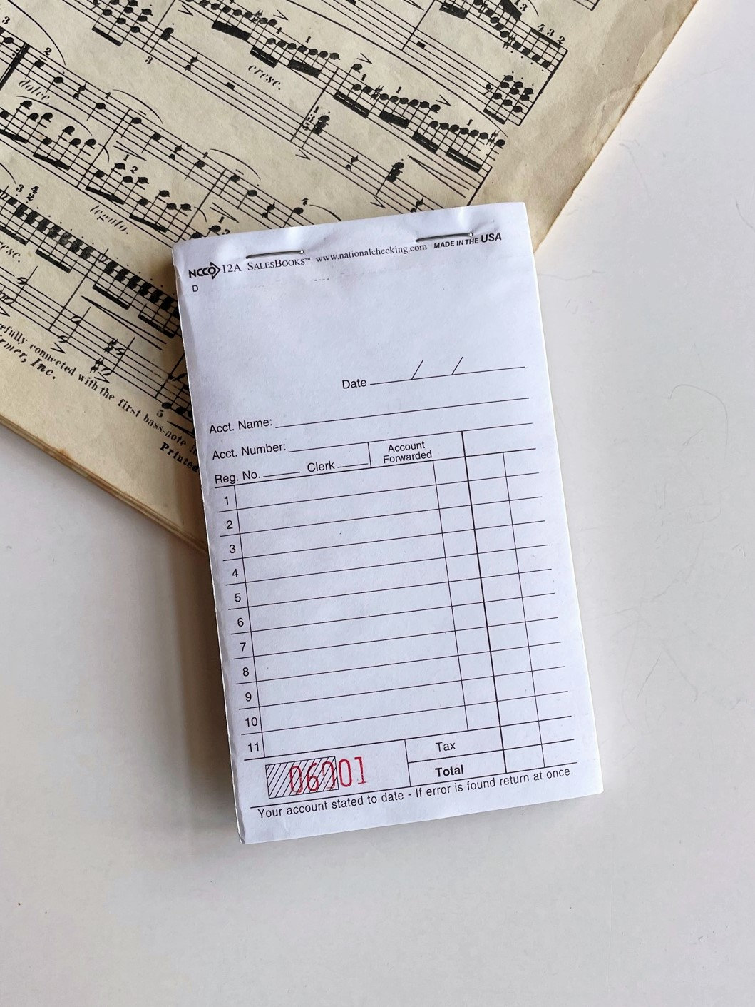 Sales Receipt Book, Made in USA, 50 Duplicate Sheets, Carbon Paper