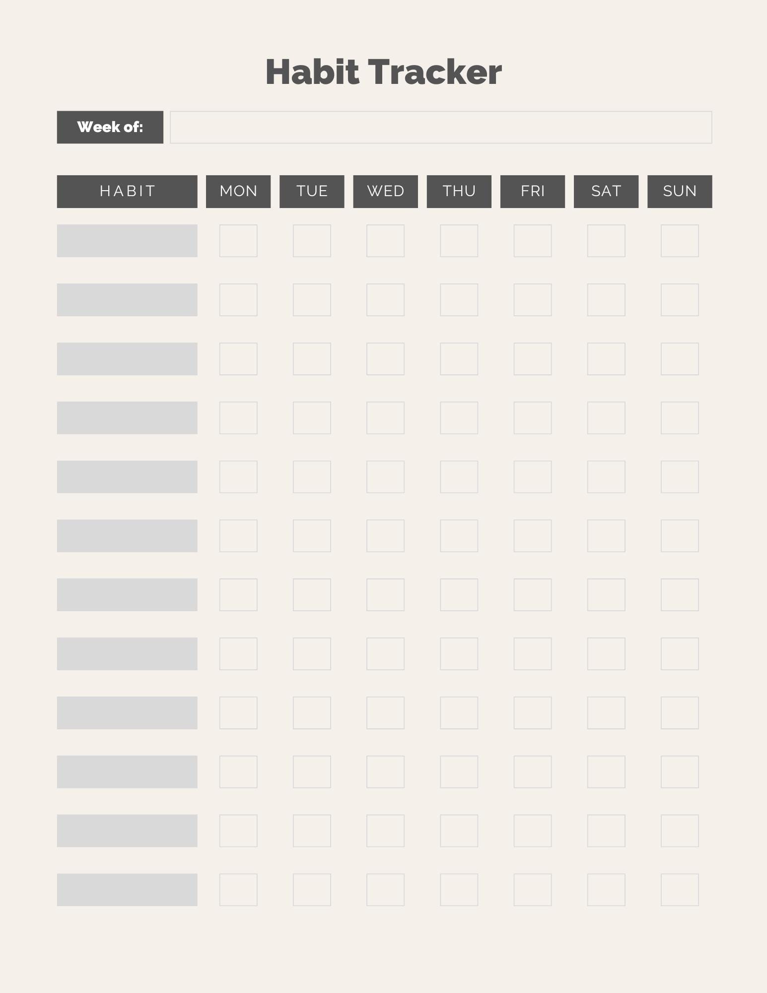Minimalist Habit Tracker Printable – Daily Weekly Goal Setting Planner ...