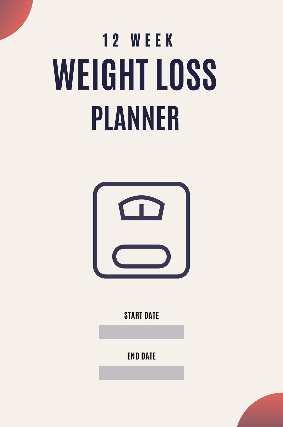 12 Week Weight Loss Planner | Fitness Meal Tracker, Workout Log ...