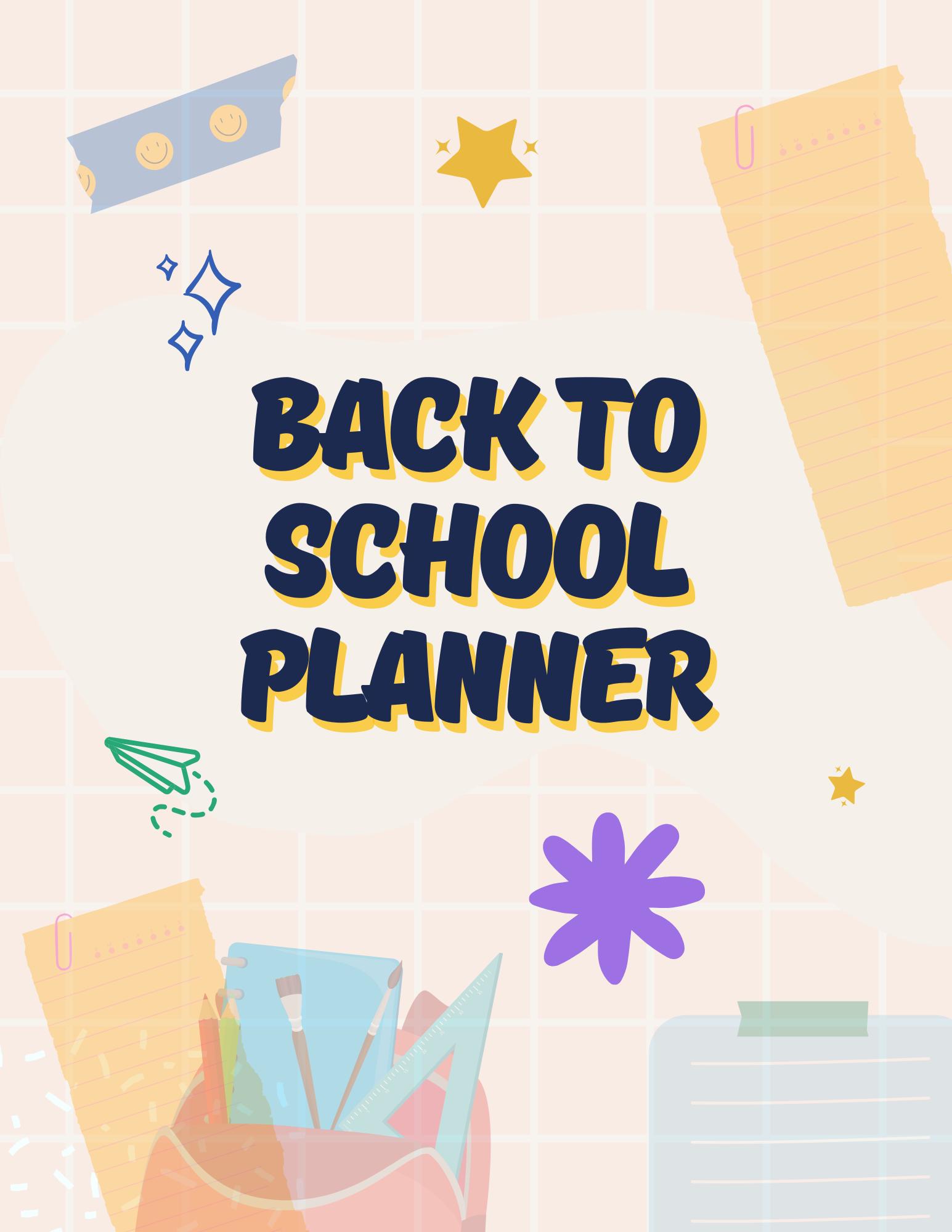 Back to School Planner Printable Student Planner Homework Tracker Class ...