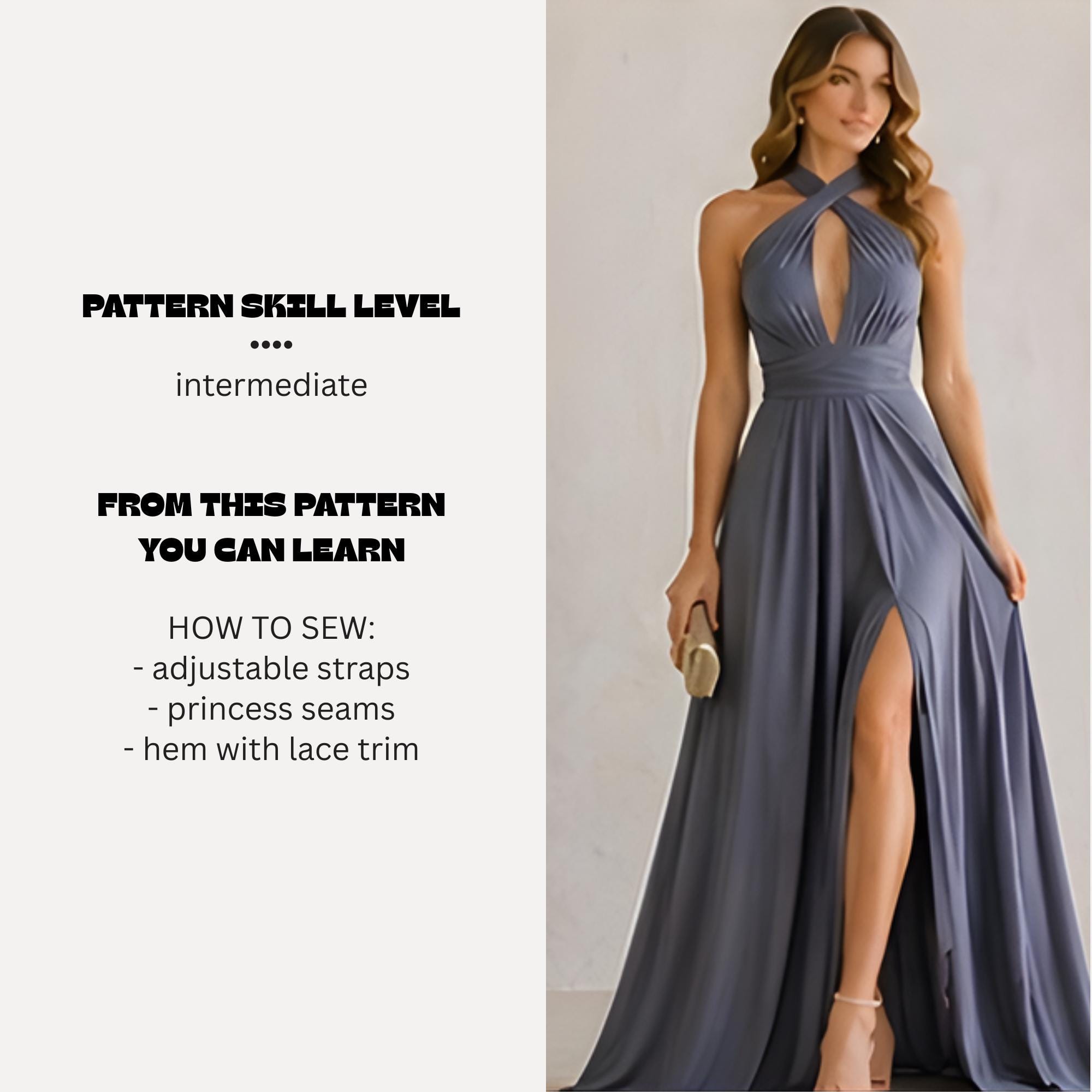 Infinity Wrap Dress Pattern PDF | Convertible Bridesmaid Dress | Multi ...
