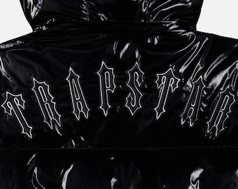 Vintage Windbreaker Irongate Shiny Black Trapstar Puffer Jacket – Detachable Hood (Men & Women)