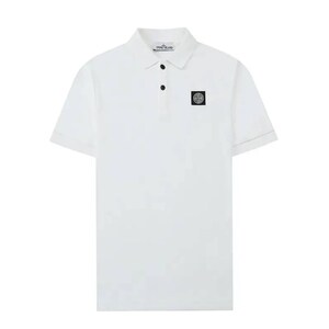 Stone Island T-shirt med kort ärm, designer-T-shirt, bomullspolotröja med kompassmönster