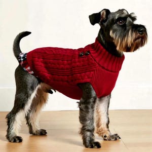Knitted Dog Sweater Kit for Small Dogs, Soft Winter Turtleneck Pet Vest with Size Guide & Care Tips, Cozy Dog Outfit
