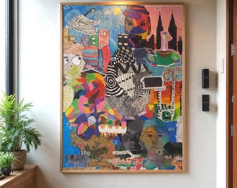 Family Heirloom Kid's Artwork Collage - Children's Original Art Collage - Made by Hand