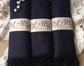Set of 5 Black Shawls, Pashmina, Scarf, Shawl, Wedding Favor, Bridal Shower Gift, Bridesmaids Gift, Wrap, Welcome Bags & More