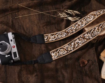 Vintage Paisley Camera Strap Adjustable Embroidered DSLR Strap Retro Camera Neck Shoulder Strap Gift for Photographer Him Her
