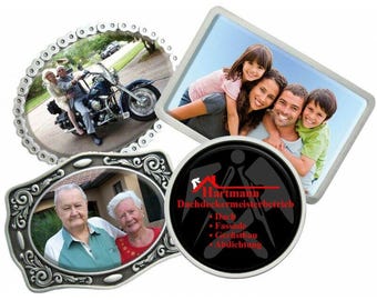 Gürtelschnalle Farbdruck Wunschbild Buckle Logo Foto Geschenk eigenes Bild Motorradclub Verein
