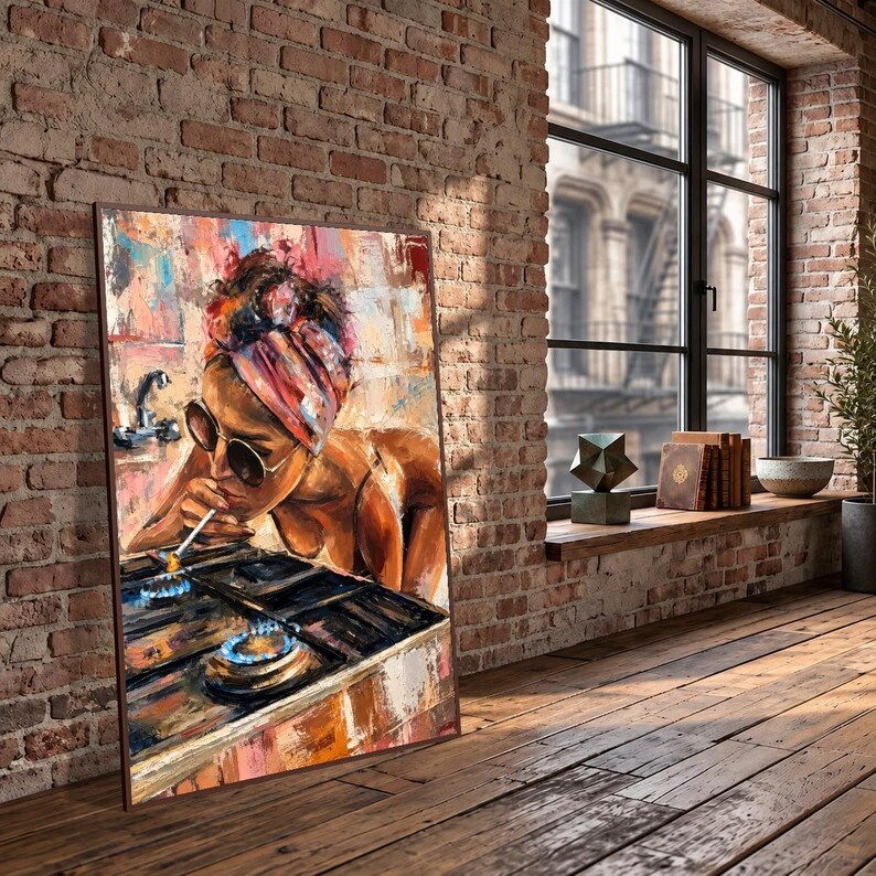 Modern Woman in Sunglasses, Abstract Portrait Canvas, Colorful ...