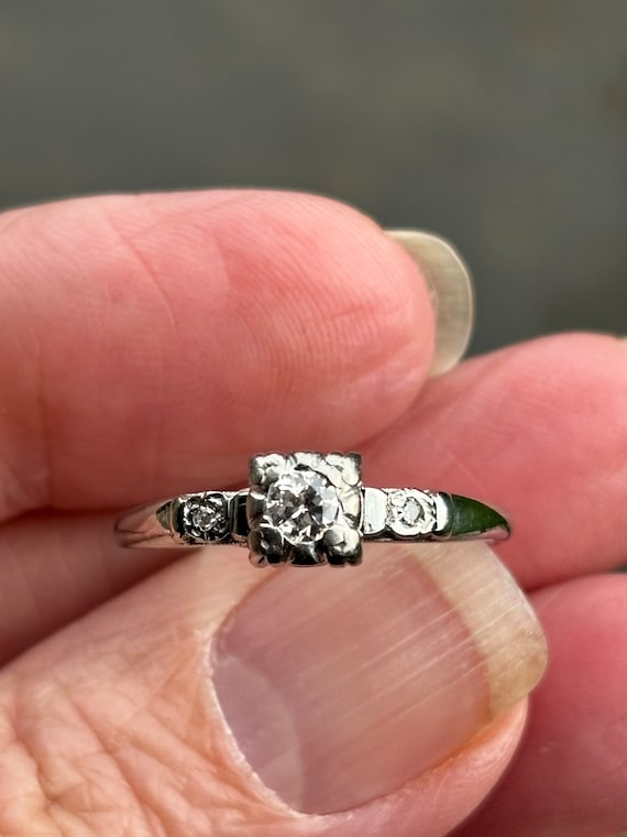 1920s Vintage palladium  with 18KT white gold and… - image 10