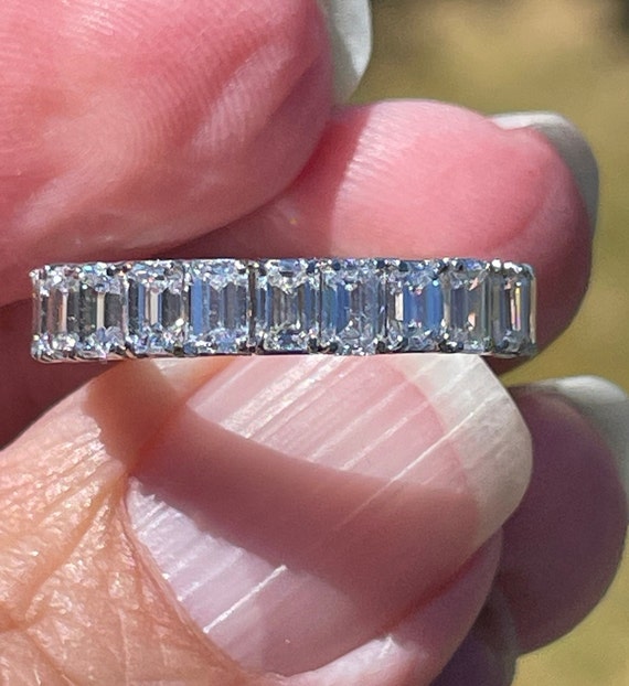 WOW!! 4.08 carats  of diamonds emerald cut Platin… - image 3