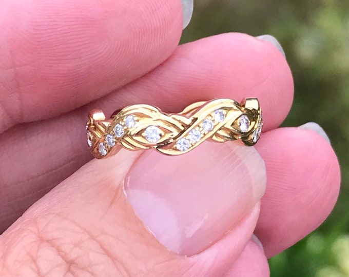 Weidan Jewelry Aristocratic custom 18K Gold Mosaic drill Ladies wedding ring 816