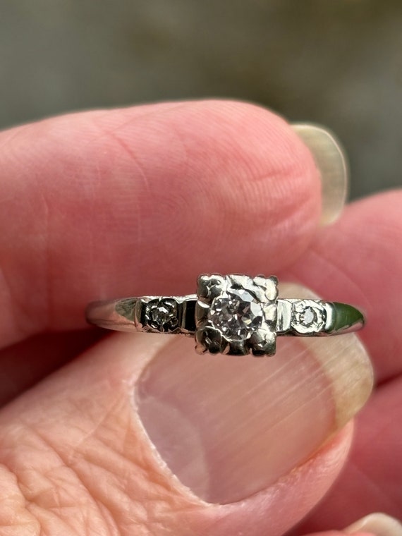 1920s Vintage palladium  with 18KT white gold and… - image 7
