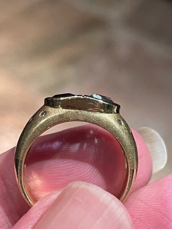 Designer Amethyst, Spinel and Diamond  ring set i… - image 6