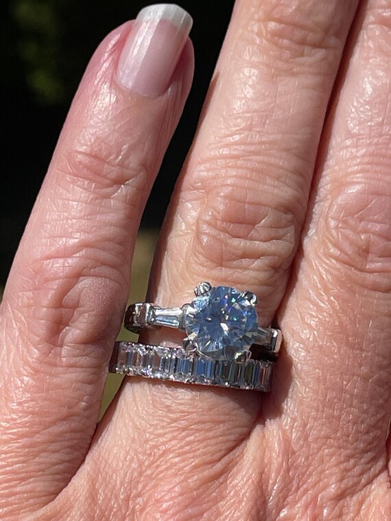 WOW!! 4.08 carats  of diamonds emerald cut Platin… - image 7