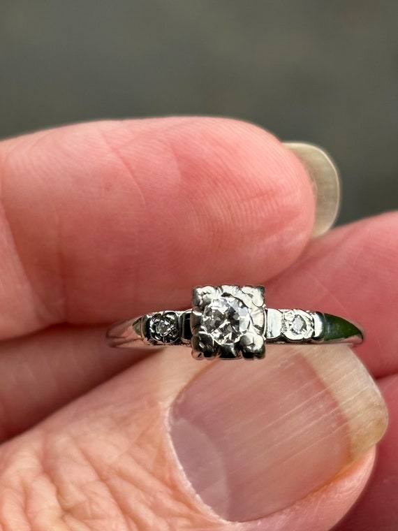 1920s Vintage palladium  with 18KT white gold and… - image 9