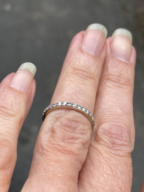Diamond 14K Gold Wedding  Ring   Stacker band  30… - image 9