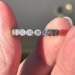 One Carat BEZEL set Diamond  Eternity ring  or right-hand ring set in 14kt gold Stacker Band  Eternity Band