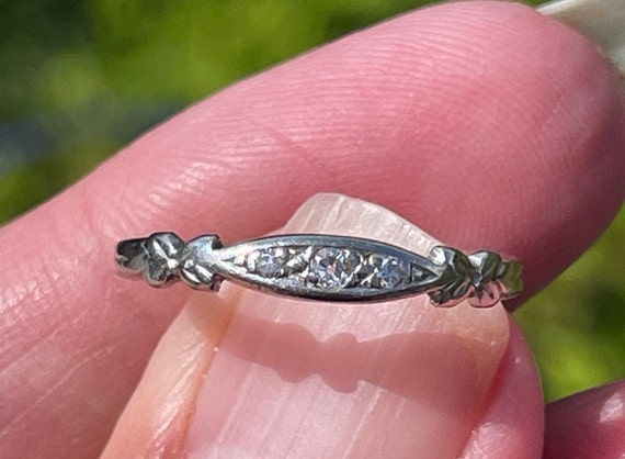 Art Deco Vintage Deco Diamonds Platinum Engagemen… - image 3