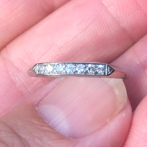 white gold  18kt diamond anniversary band 10 points total weight Stacker band wedding band fishtail