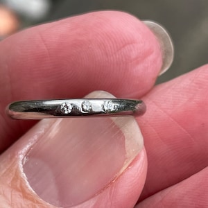 Art Deco Vintage Deco Diamonds Platinum Engagement Ring Wedding Band Stacker band