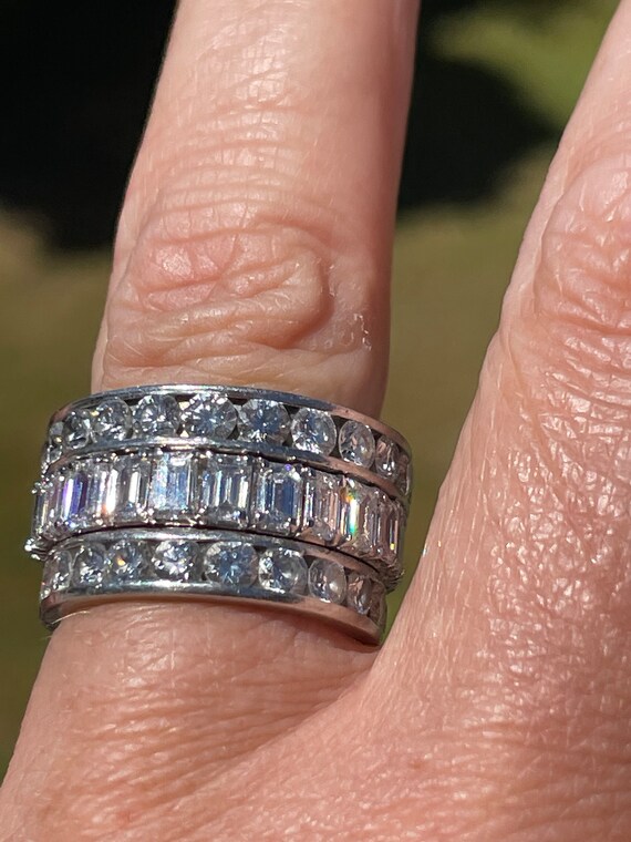 WOW!! 4.08 carats  of diamonds emerald cut Platin… - image 9