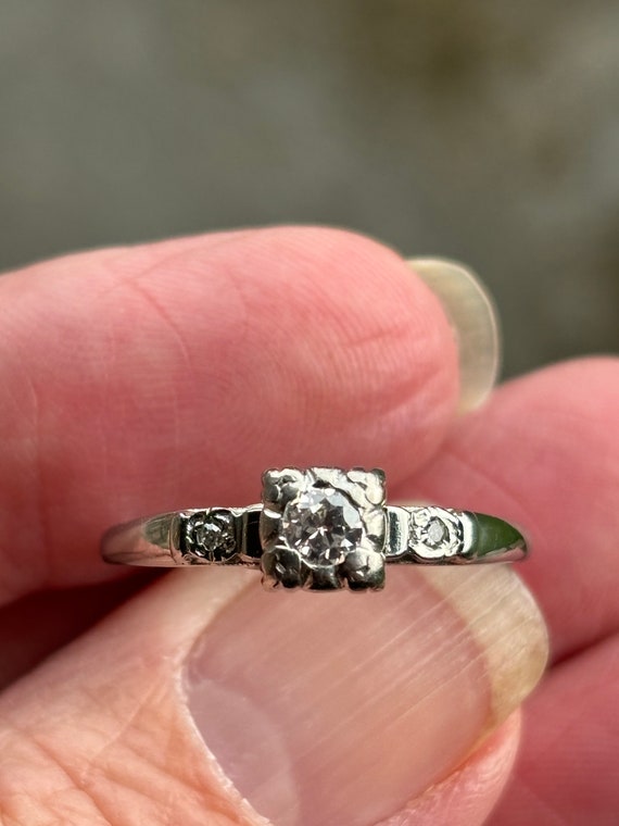1920s Vintage palladium  with 18KT white gold and… - image 6