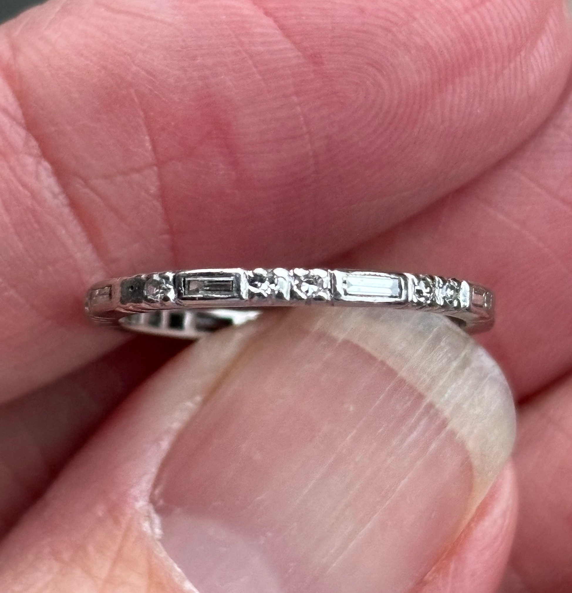 Antique Diamond Platinum Eternity Band