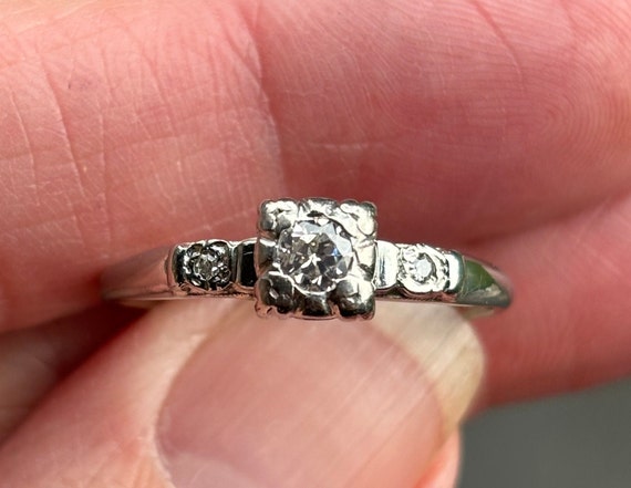 1920s Vintage palladium  with 18KT white gold and… - image 1