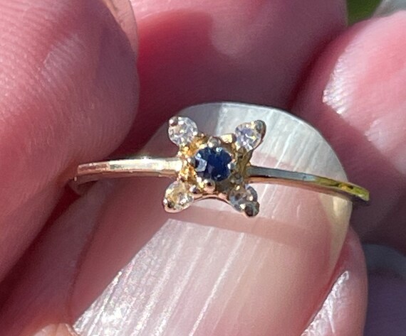 Diamond and Sapphires in 14kt white  and yellow g… - image 2