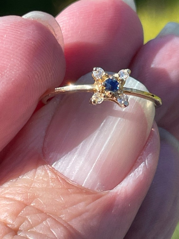Diamond and Sapphires in 14kt white  and yellow g… - image 7