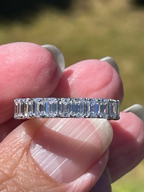 WOW!! 4.08 carats  of diamonds emerald cut Platin… - image 4