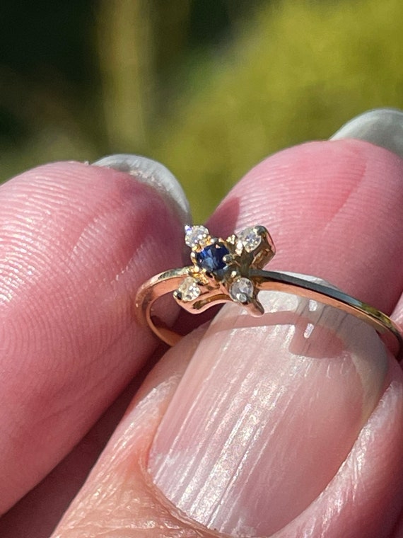 Diamond and Sapphires in 14kt white  and yellow g… - image 5
