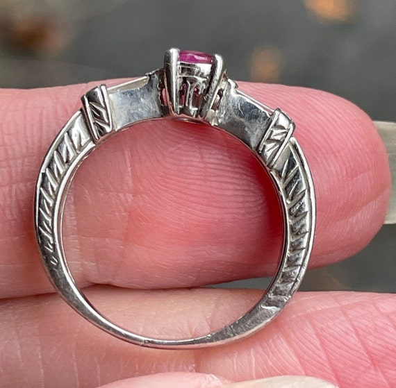 Designer Heavy baguette diamonds and Ruby Platinu… - image 10