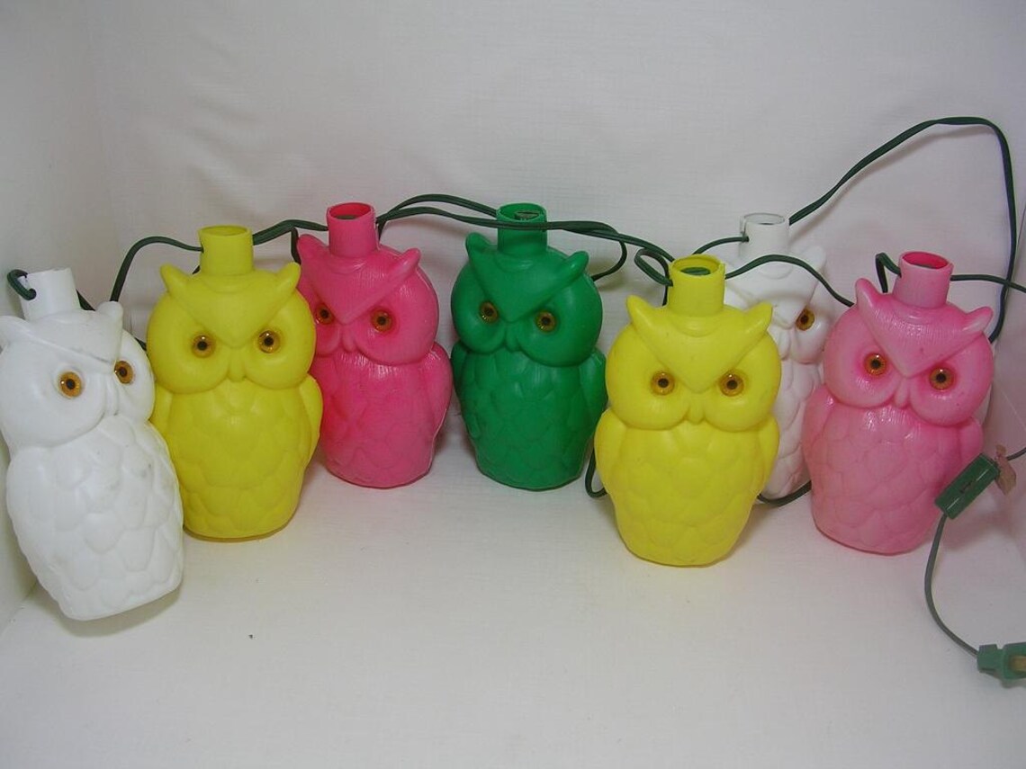Vintage Colorful Owl String Patio Camping Lights Etsy
