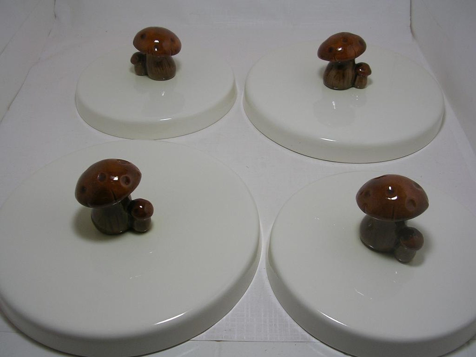 Ceramic Stove Top Element Covers White With Brown Mushrooms4 Etsy