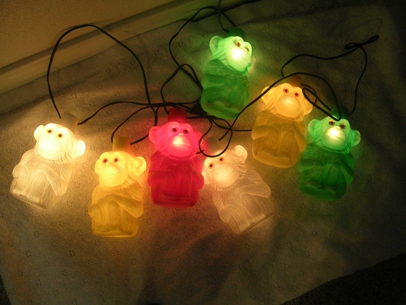 Vintage Blow Mold Monkey String Patio Camping Lights Etsy