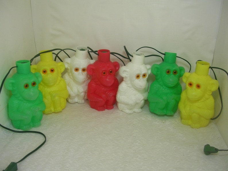 Vintage Blow Mold Monkey String Patio Camping Lights Etsy