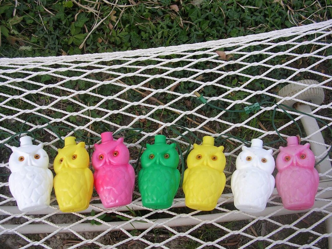 Vintage Colorful Owl String Patio Camping Lights Etsy