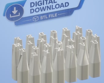 Plik STL z miniaturowym stemplem alfabetu (do pobrania cyfrowego) Wielkie litery, czcionka LUMIOS. Glina polimerowa, narzędzie do ceramiki