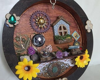 Miniature Shadow Box Art – "A Place to Dwell" – Mixed Media Diorama, Emotional / Nostalgic Wall Piece