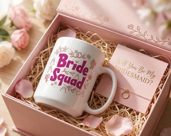 Custom Bride Squad Mug, Bridesmaid Proposal Gift, Hen Party Cup, Wedding Keepsake